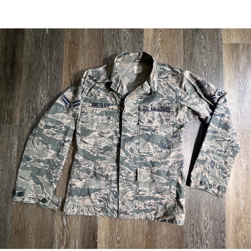 US Air Force ABU Field Jacket Mens 38S Camo Digital Tiger Stripe Utility Coat